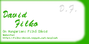 david filko business card